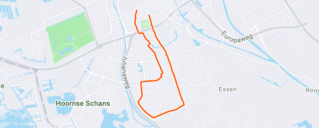 Map of the activity, Namiddagloop