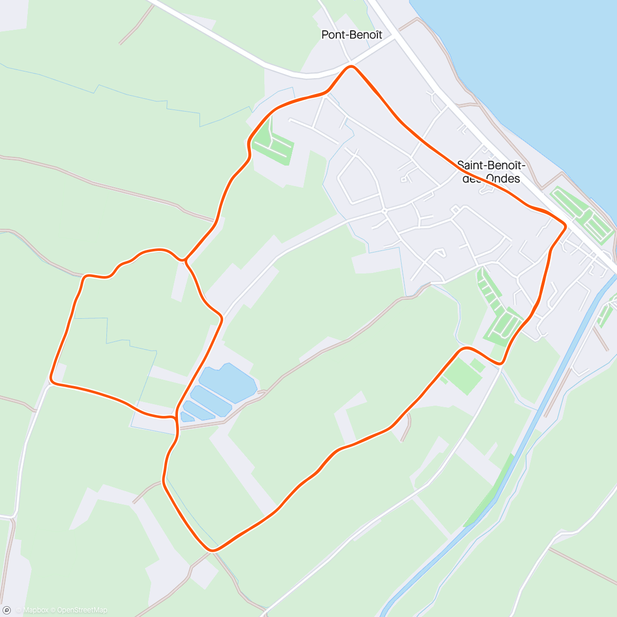 Map of the activity, 10km Saint-Benoît-des-Ondes
