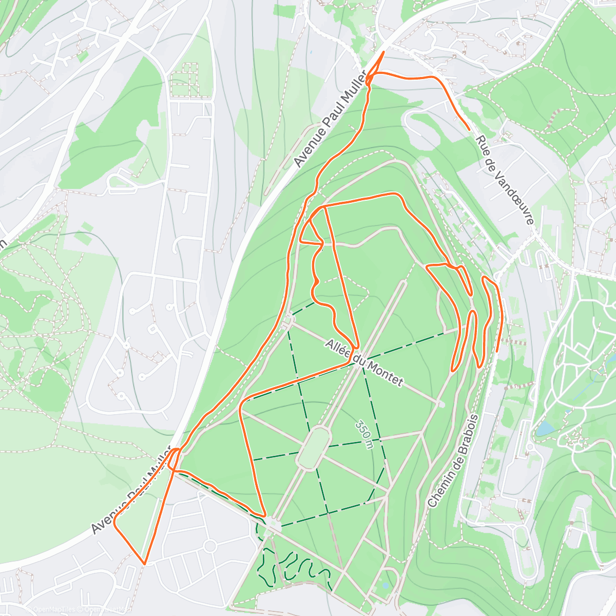 Map of the activity, Trail Running Brabois