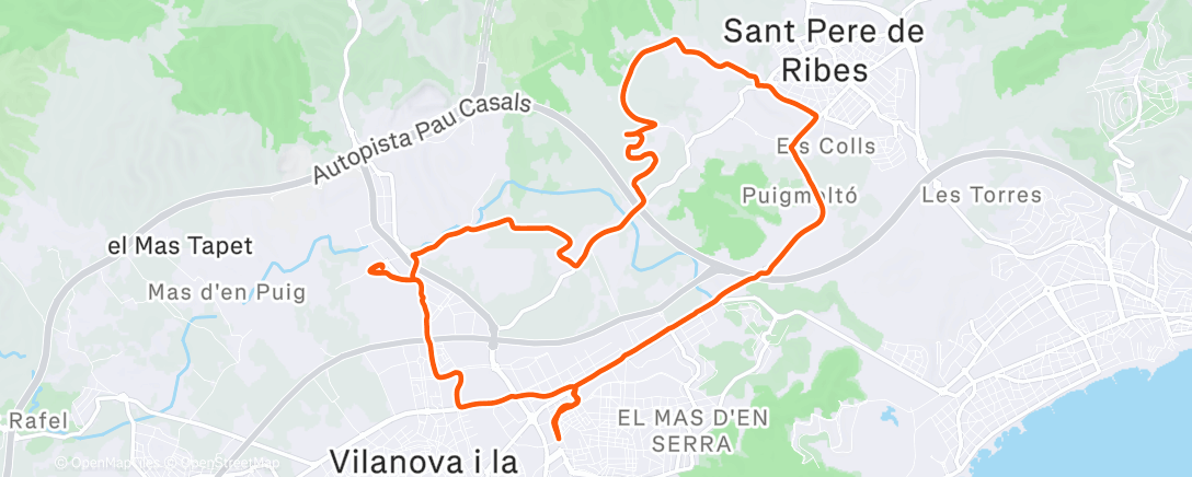 Map of the activity, Bicicleta de montaña matutina