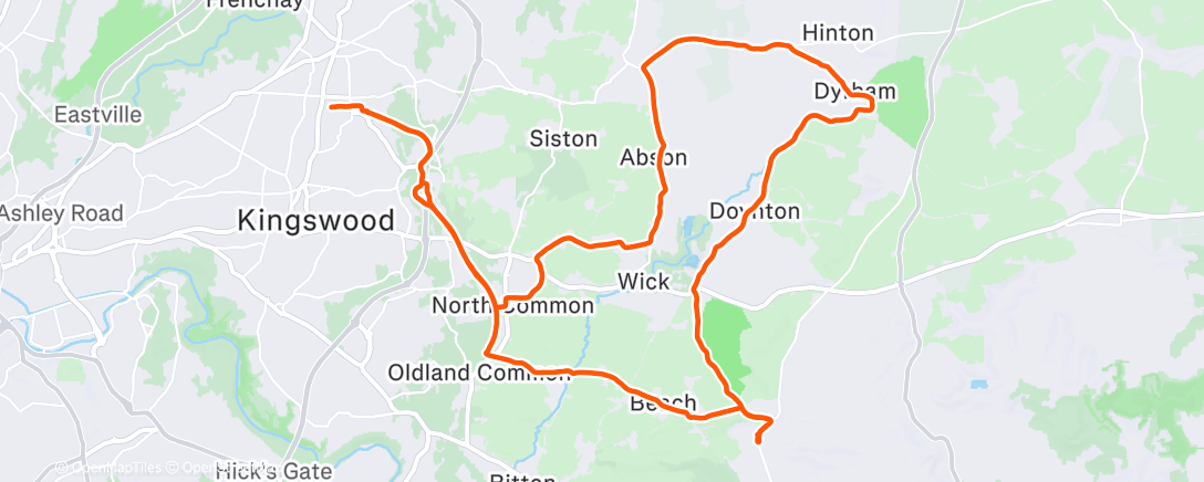 Map of the activity, Lunch Ride