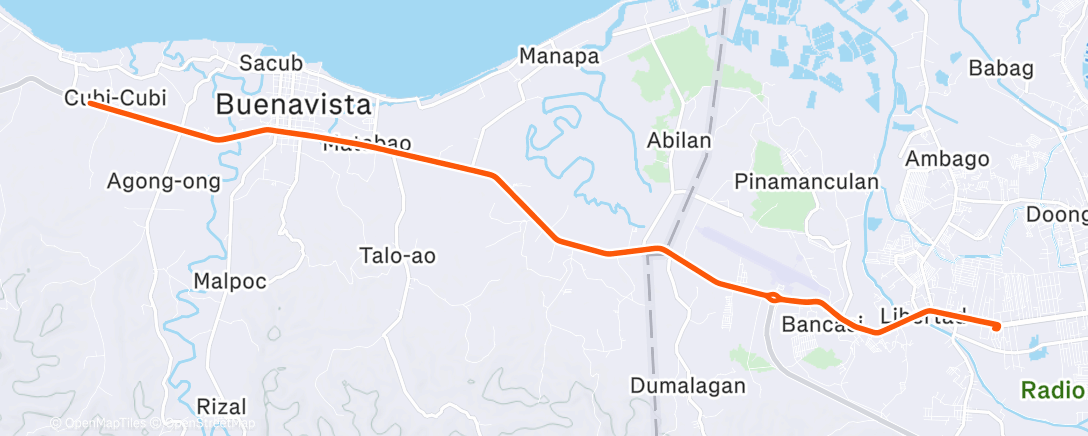 Map of the activity, Morning Ride Bituan Buenavista