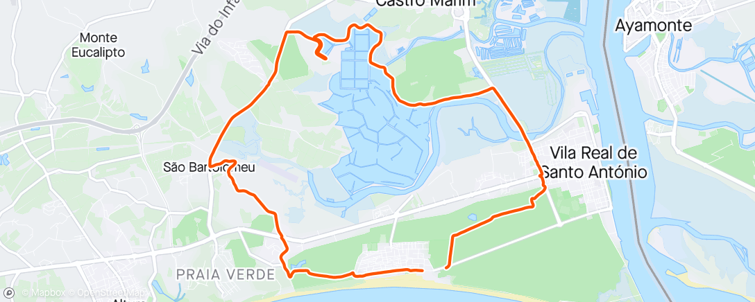 Map of the activity, Salinas-runden fredagshalvlang