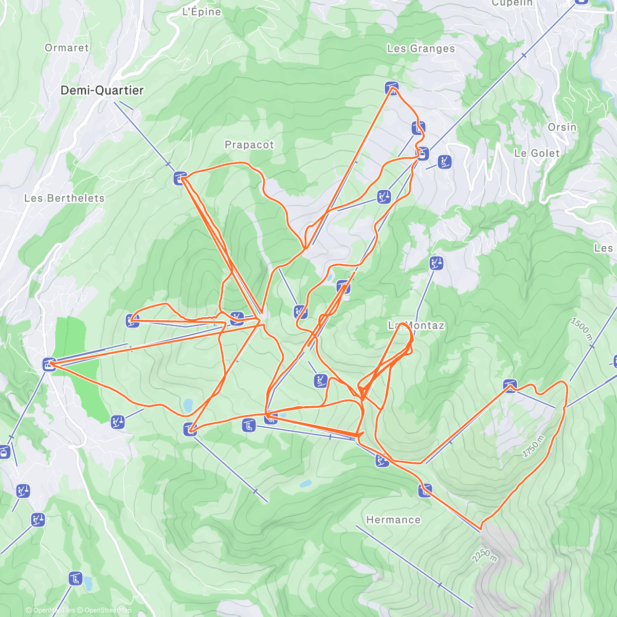 Mappa dell'attività Saint Gervais Day 4