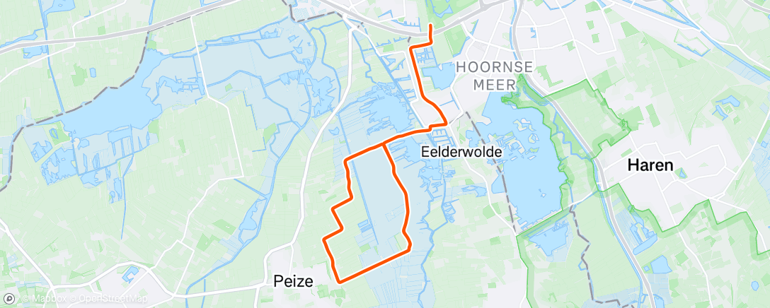 Map of the activity, GVAV TRI Fietstraining
