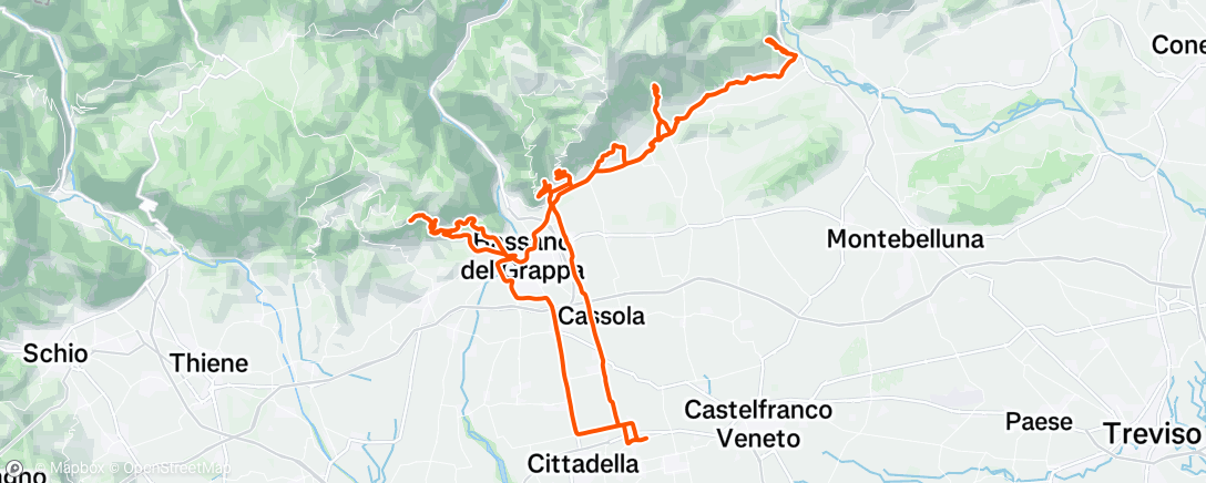 Map of the activity, Ciclismo