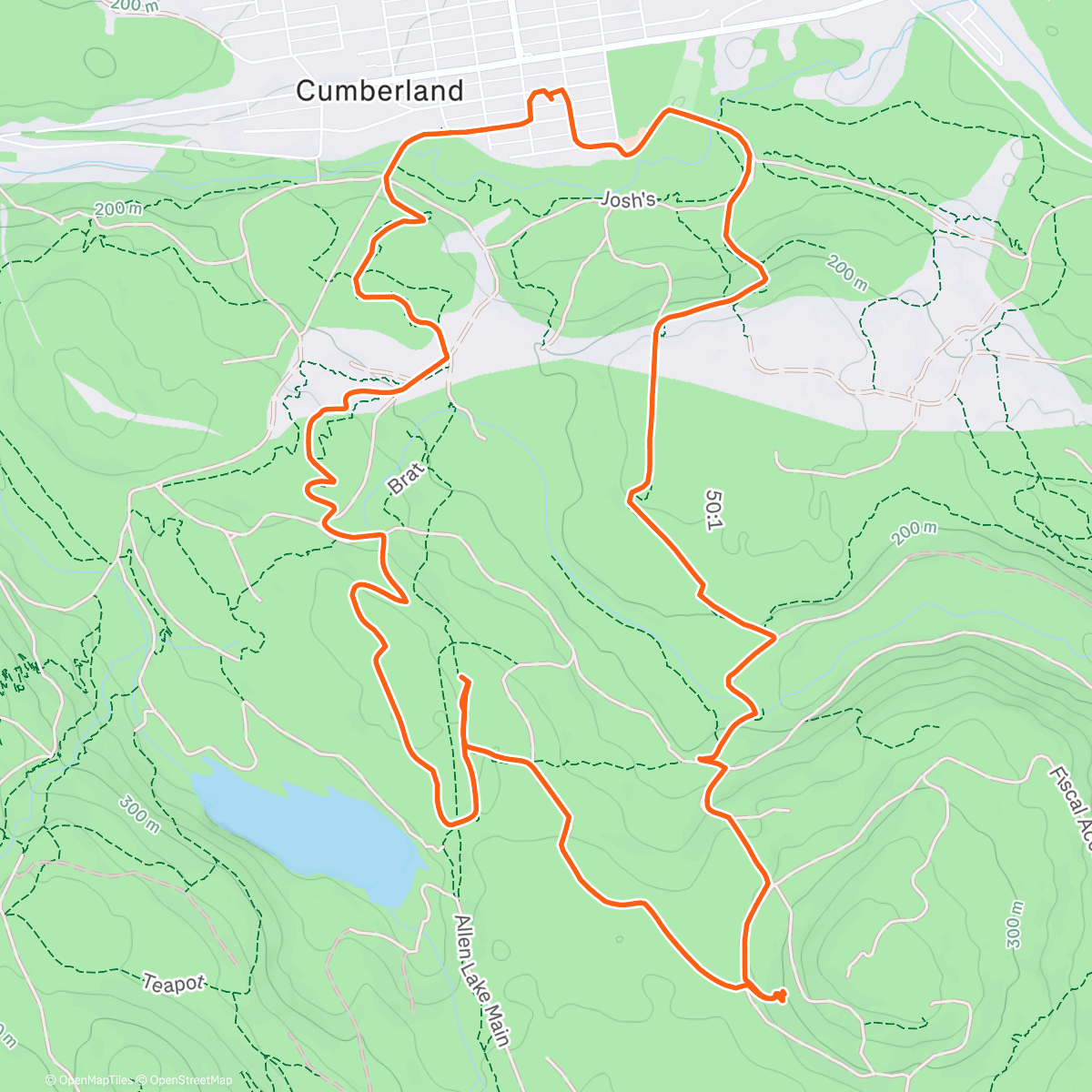 Map of the activity, Christmas cougar encounter! 🐈