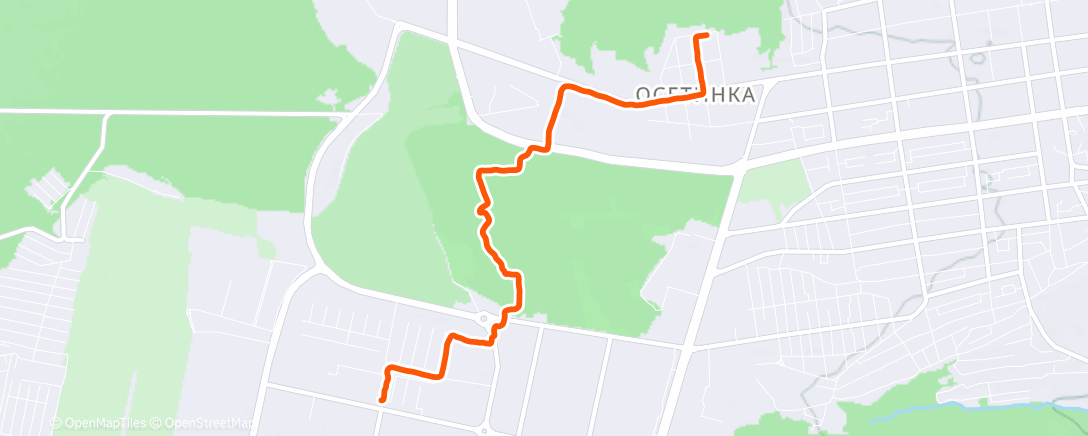 Map of the activity, Дневной забег