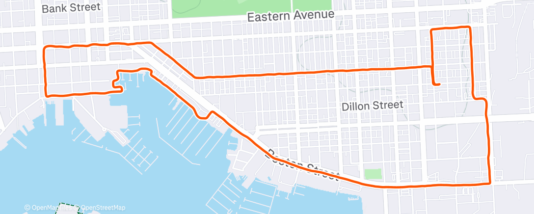 Map of the activity, Run with Rye