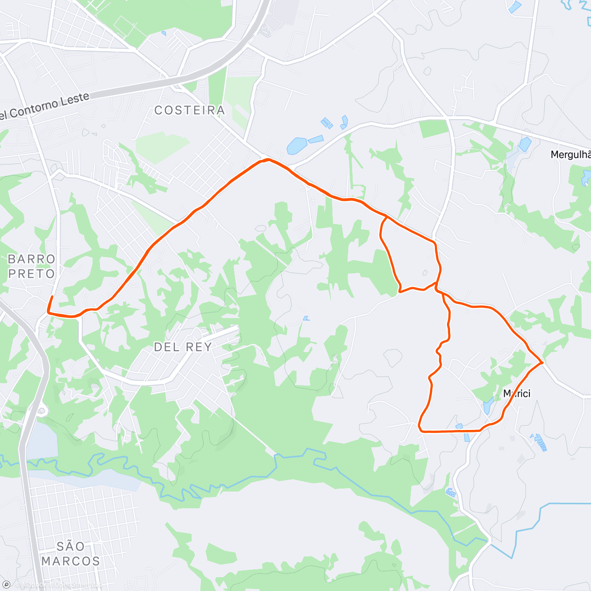 Mapa da atividade, Corrida da tarde