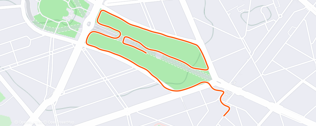 Map of the activity, Running