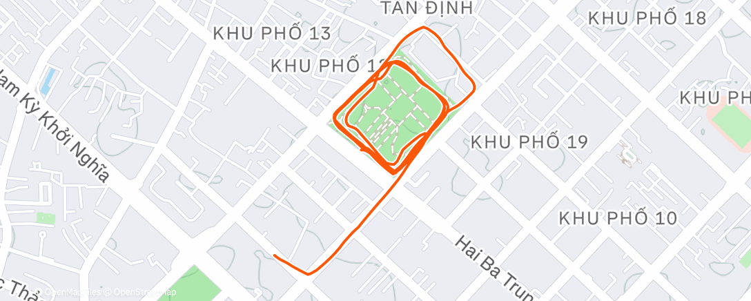 Map of the activity, Morning Run