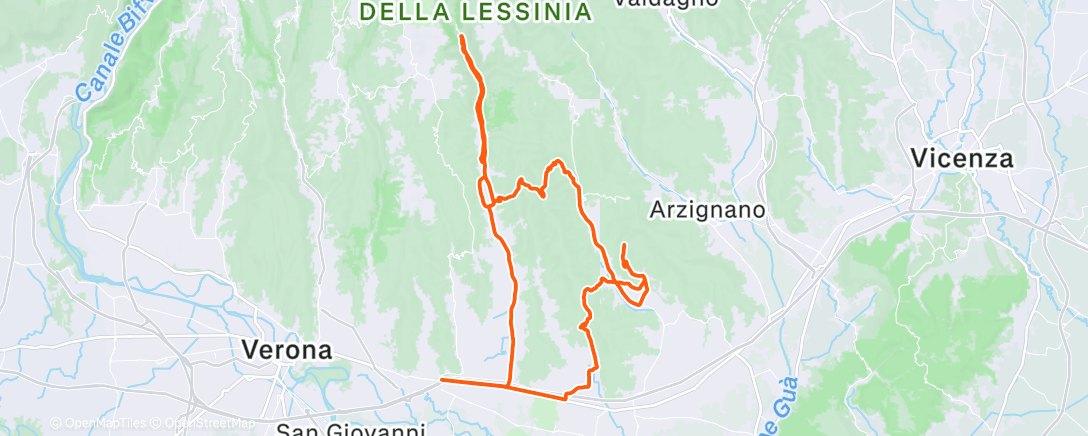 Map of the activity, Pedalata mattutina