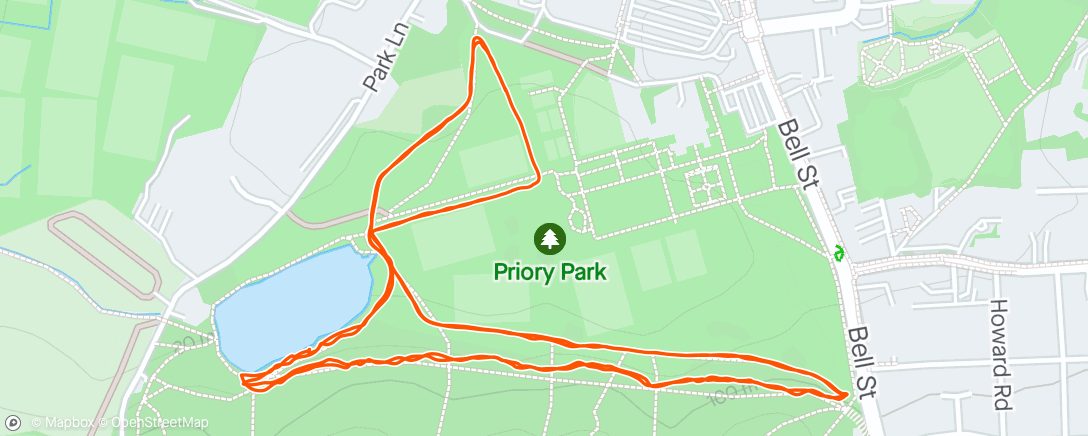 Map of the activity, 50th Parkrun