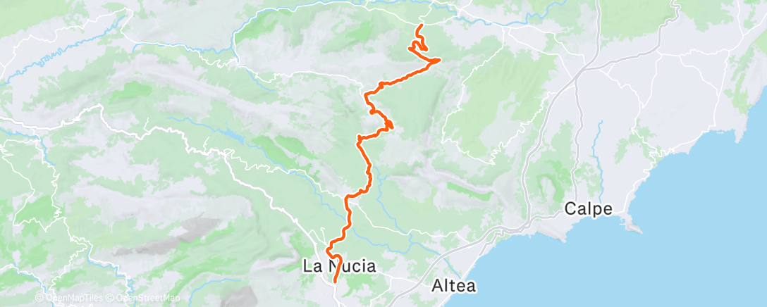 Map of the activity, ROUVY - La Nucia to Coll de Rates | Spain