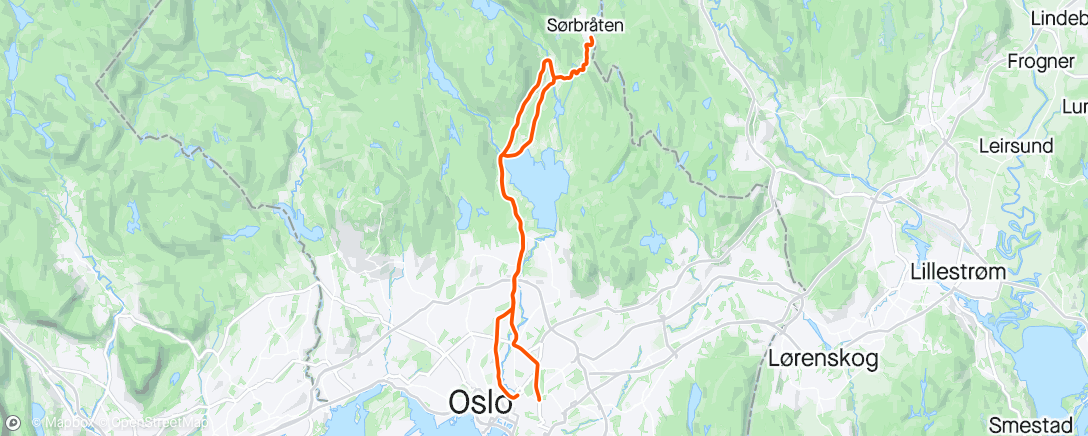 Map of the activity, B-middag på S-bråten