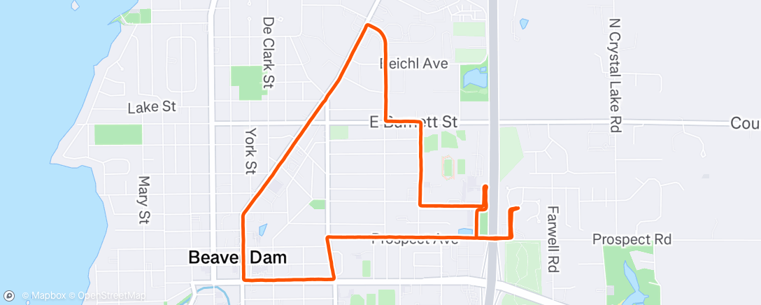 Map of the activity, Afternoon Run