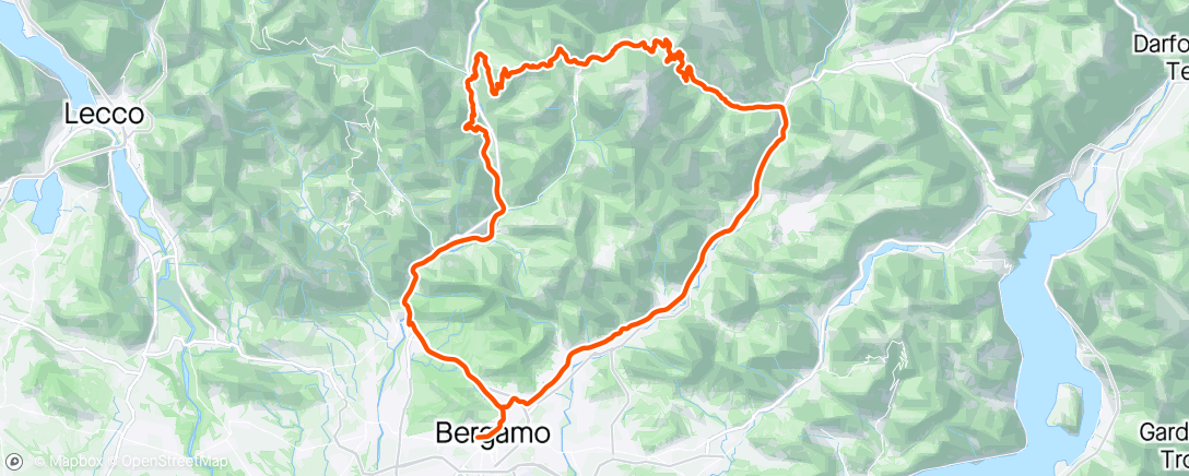 Mapa de la actividad (Val del riso - Zambla - Dossena - San Pietro - Alino)