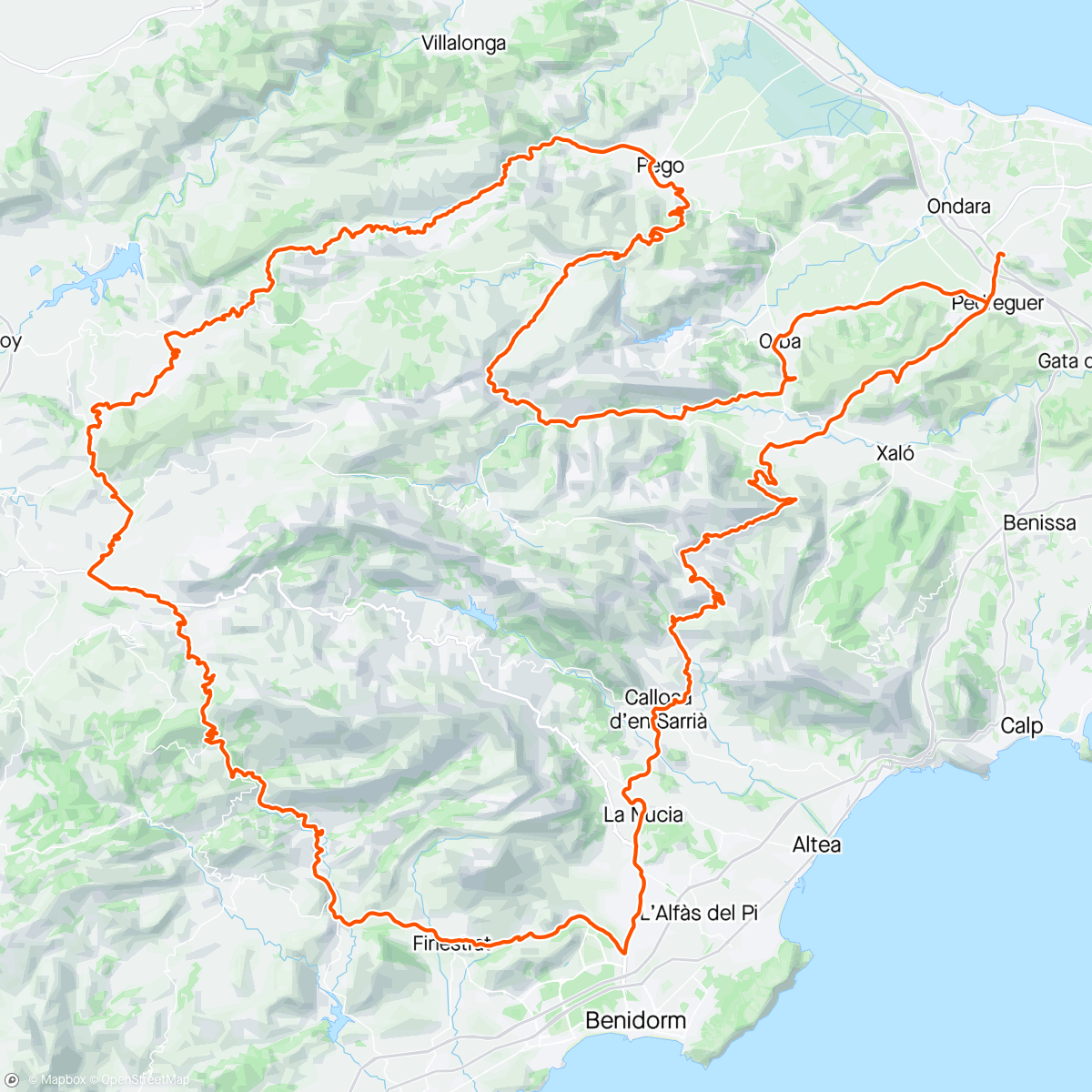 Map of the activity, Denia Day 14