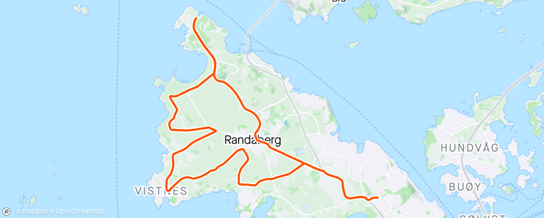 Map of the activity, 6x6 min på Bø