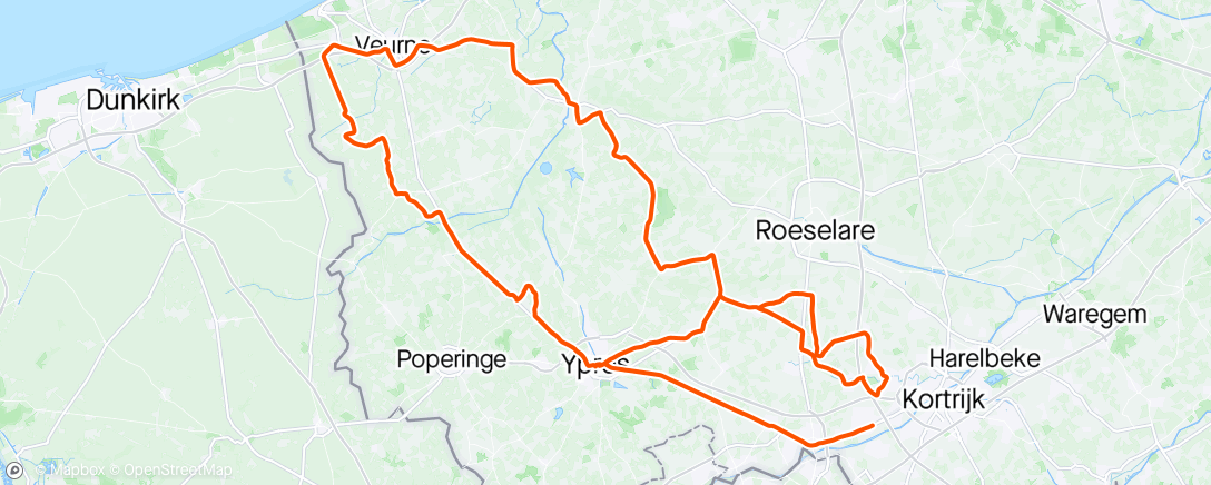 Map of the activity, Gent Wevelgem dnf.