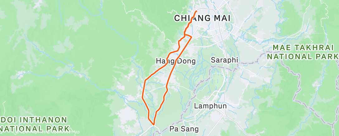 Map of the activity, "Recovery" ride