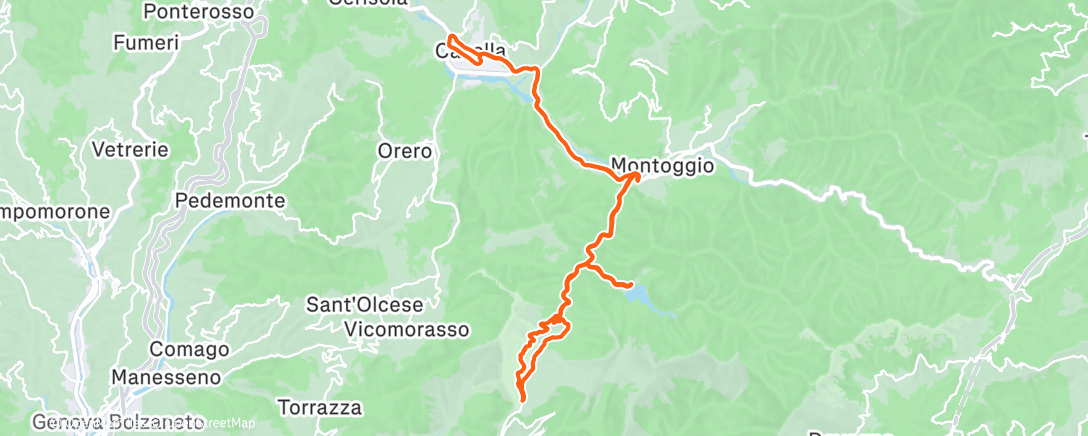 Map of the activity, Pedalata mattutina