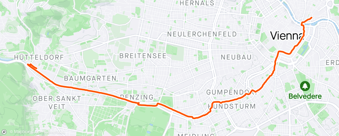 アクティビティ「Radfahrt am Abend」の地図