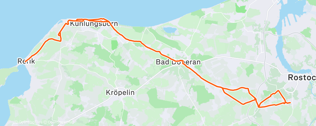 Map of the activity, Lunch Ride