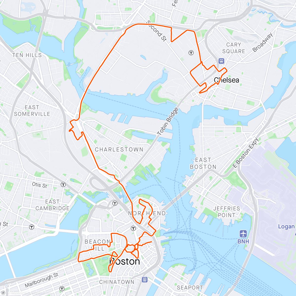 Map of the activity, Being tha Boss in Boston 🚲