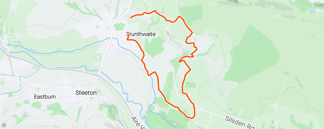 Map of the activity, Sunny silsden woods and moors before school pickup 🌞🏃🏼‍♂️👍