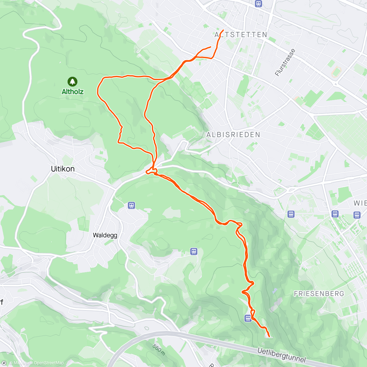 「Uetliberg run 🏃‍♂️」活動的地圖