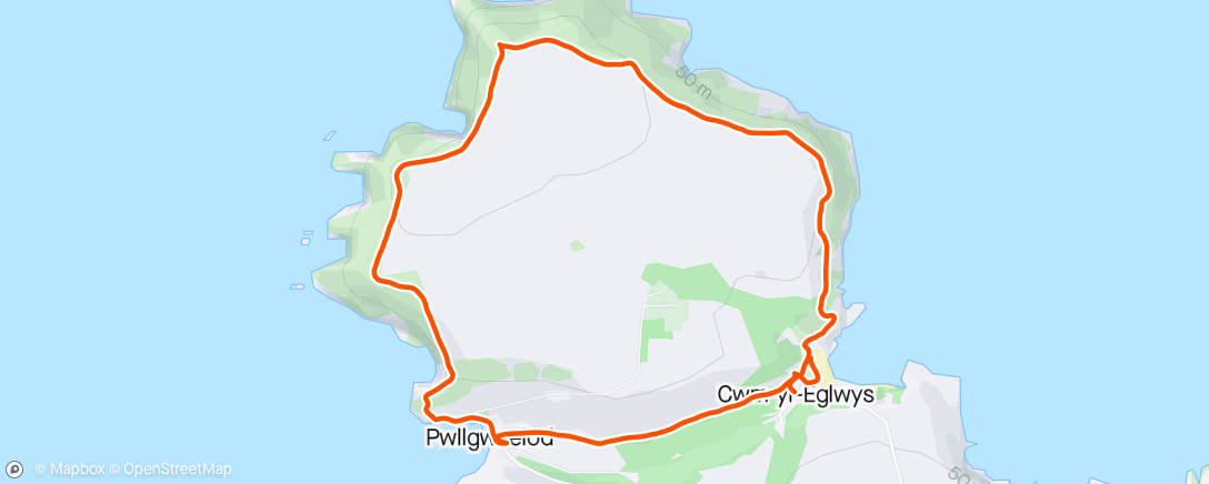 Map of the activity, (Call me leggless) Cwm yr Eglwys to Pwlgwaelod