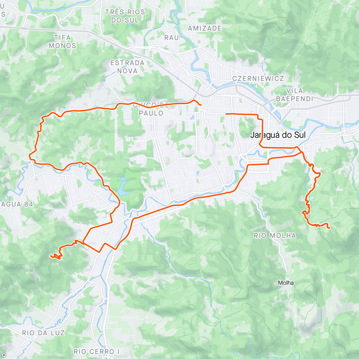 Map of the activity, Giro MTB antes Viagem
