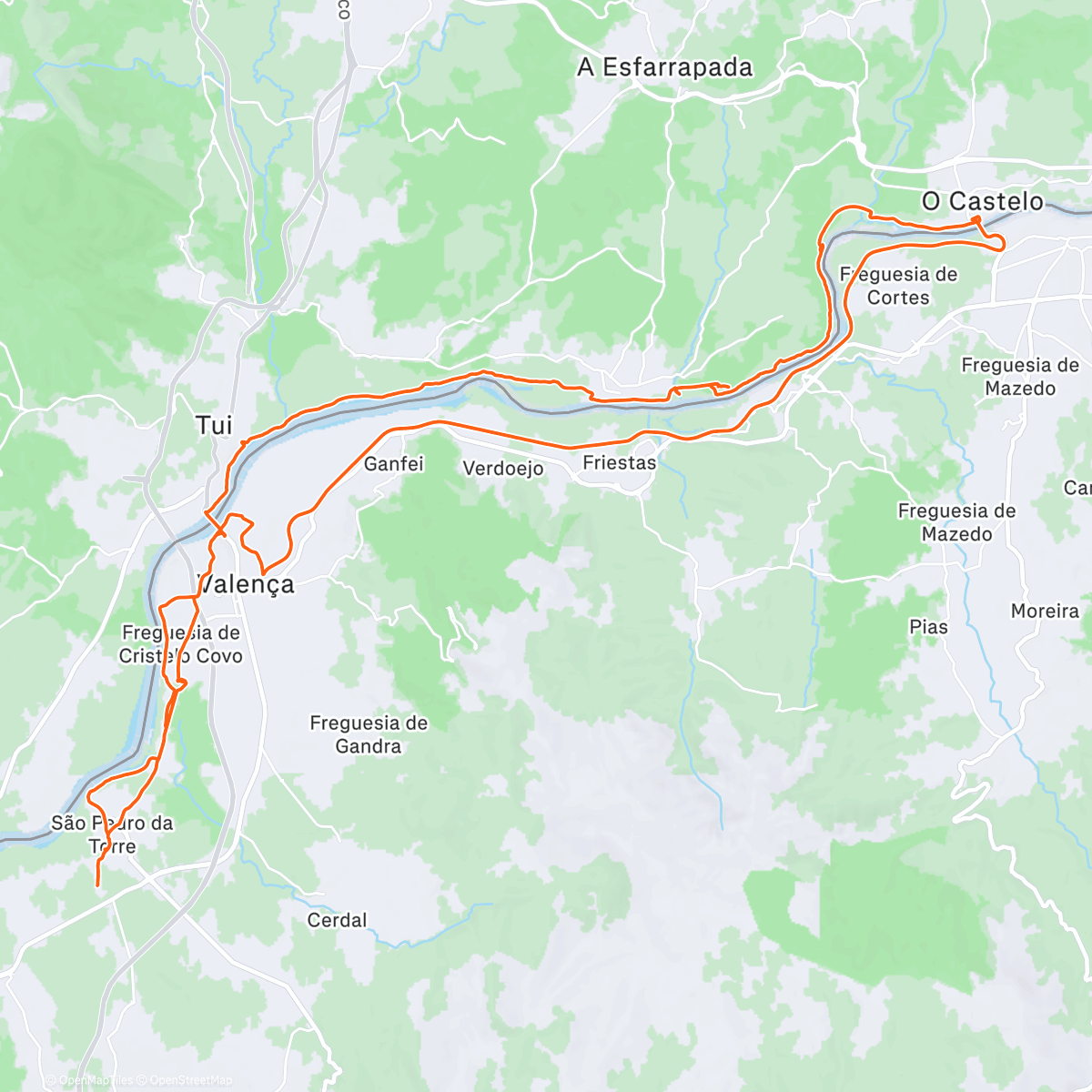 Map of the activity, Volta por Salvaterra do Minho, para despedir o ano