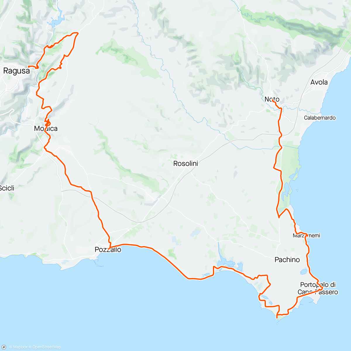 Map of the activity, Tour of Sicily - Tappa 4 - Noto, Modica, Ragusa