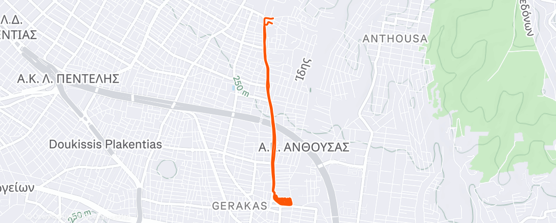 Map of the activity, Lunch Mountain Bike Ride