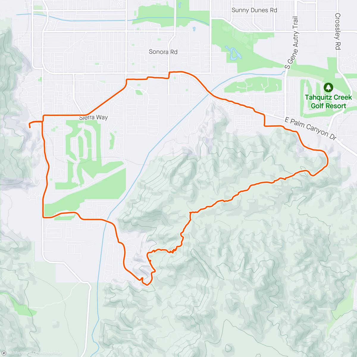 Map of the activity, Vons to Frank Bogert Trail