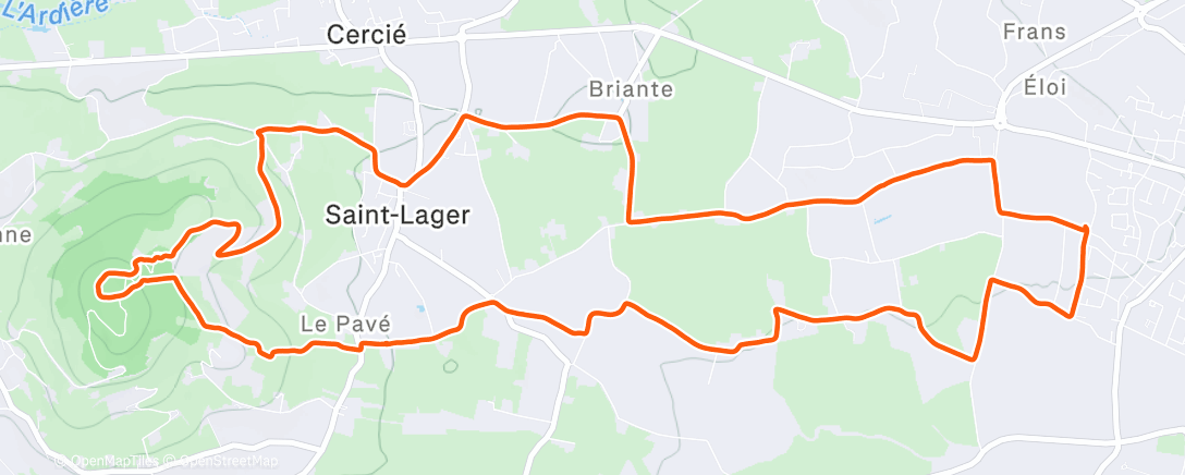 Map of the activity, Petit tour à Brouilly avec Cécile