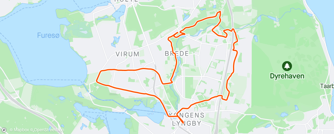 Map of the activity, Lunch Run - Den Grønne Halvmarathon 2024