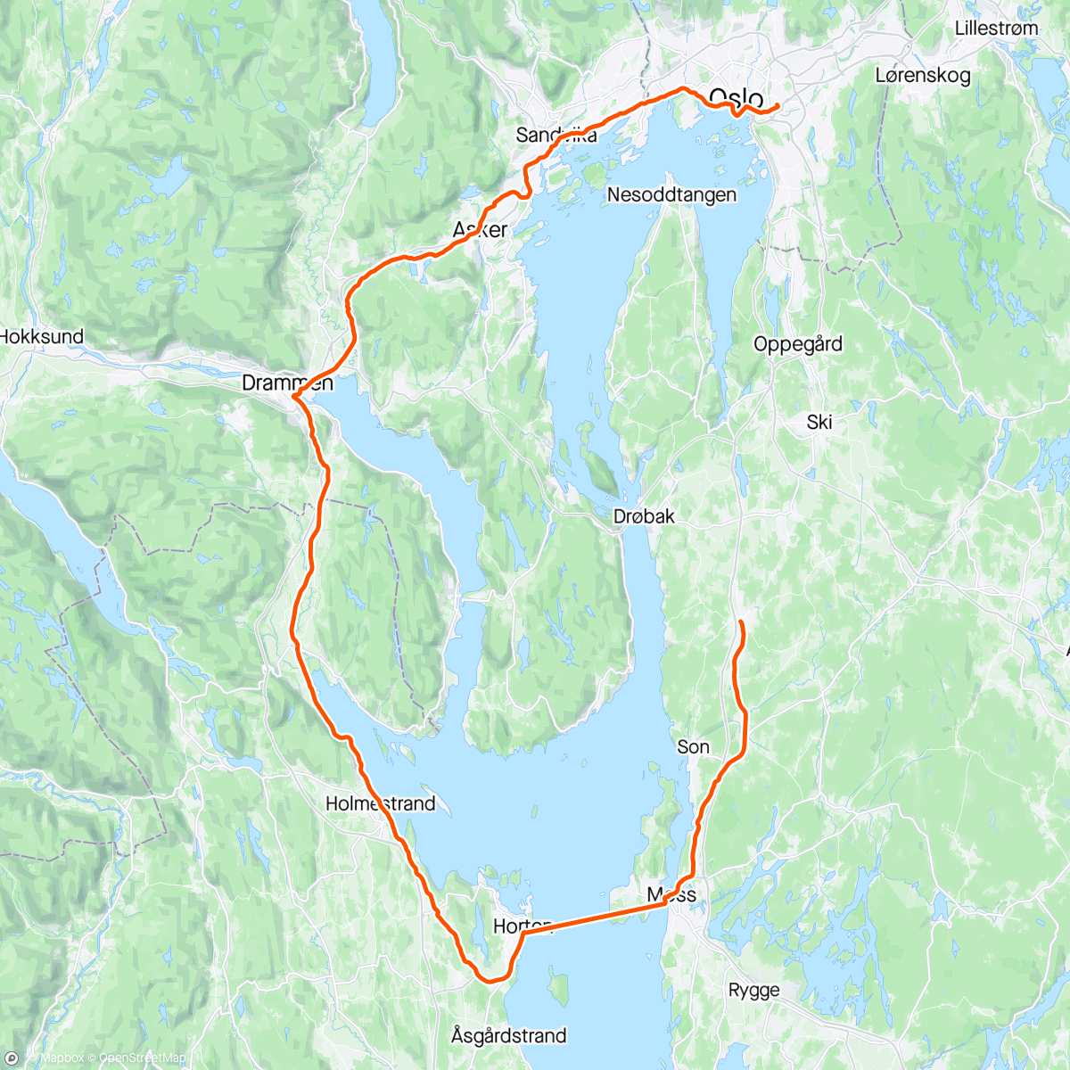 Map of the activity, Oslofjorden rundt
