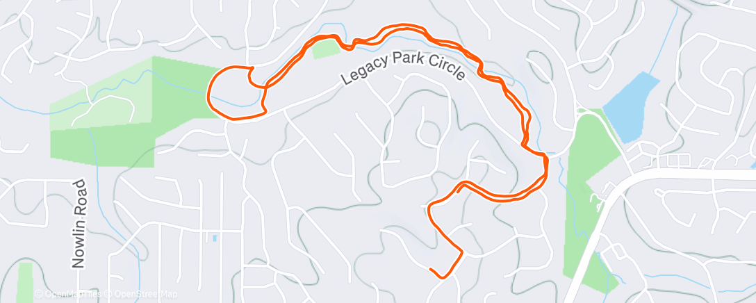 Map of the activity, Morning Run