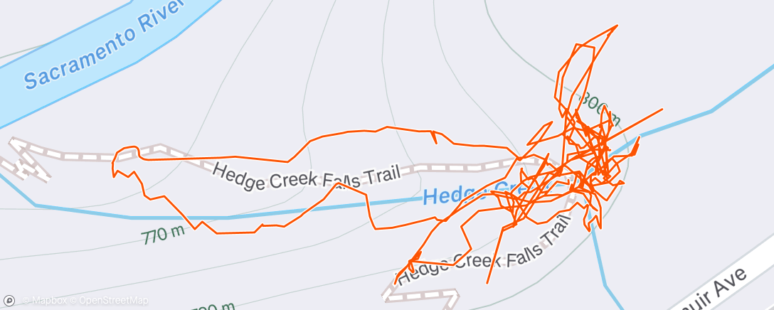 Map of the activity, Hedge Creek Falls