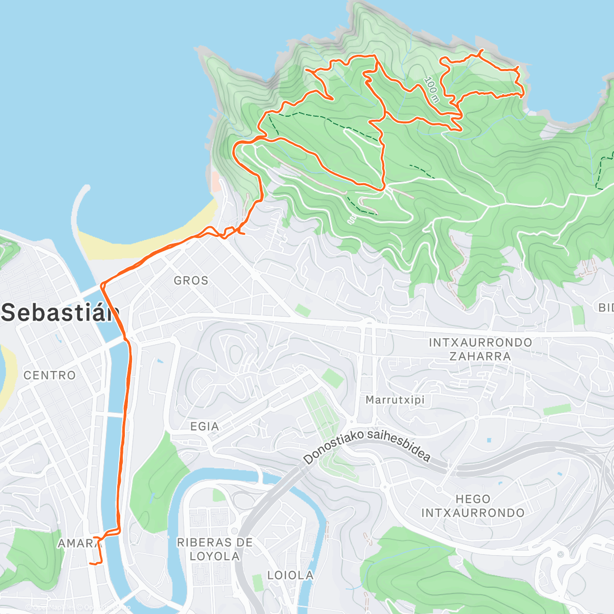 Map of the activity, Disfrutando por Ulía