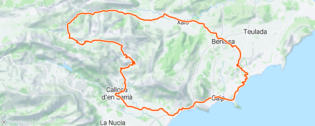 Map of the activity, Calpe - dag 2