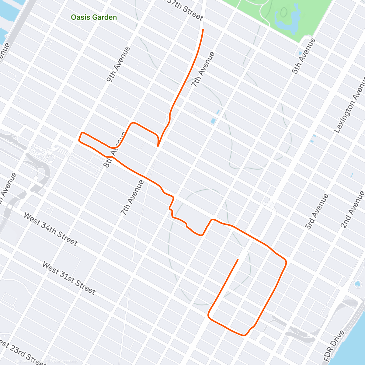 Map of the activity, 🌙 Kinomap - New York Tour VI - 🏙️ 42nd Street & Midtown Icons 🏃