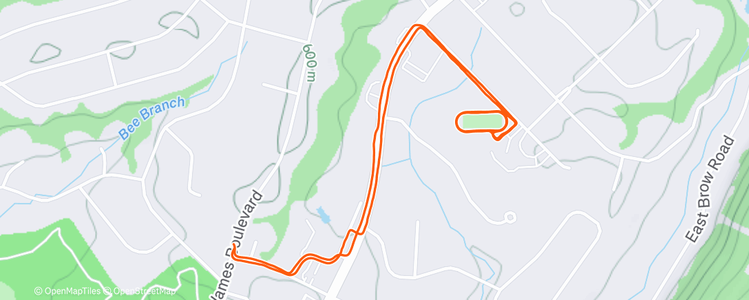Map of the activity, Morning Run