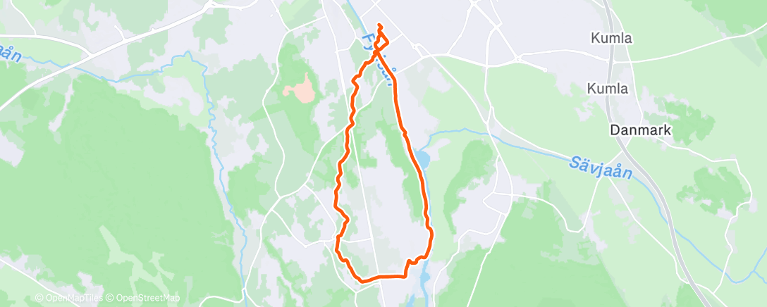 Map of the activity, Afternoon Trail Run