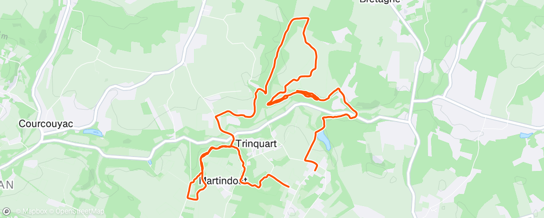 Map of the activity, Trail le matin