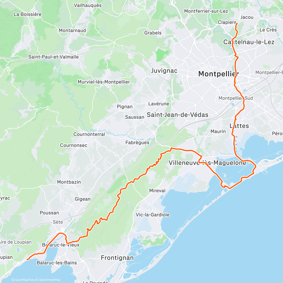 Map of the activity, Aller manger des Huîtres sur l’étang de Thau 🦪